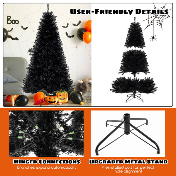 Halloween Tree with Black Branch Tips and Orange, Purple LED Lights product image