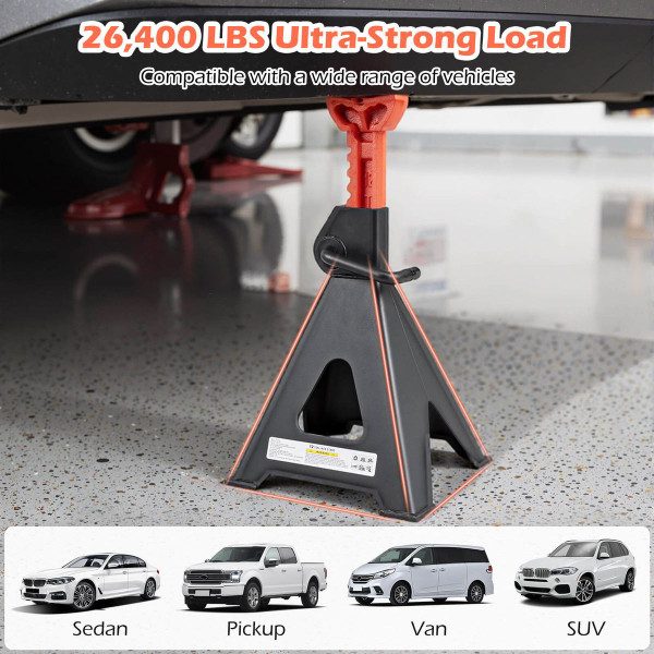 Lock and Height Adjustable Jack Stand with Handle (2-Pack) product image