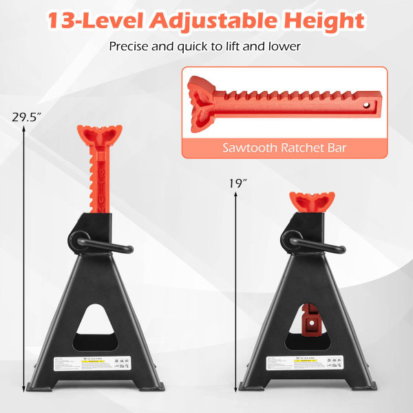 Lock and Height Adjustable Jack Stand with Handle (2-Pack) product image