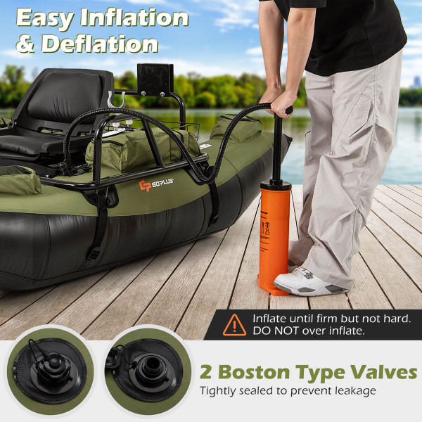 Inflatable Fishing Float with Foldable Padded Seat product image