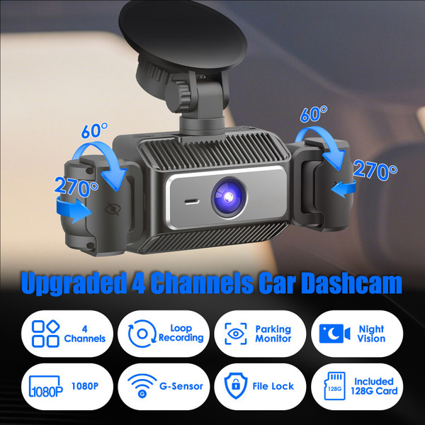 4-Channel Car Dash Camera product image