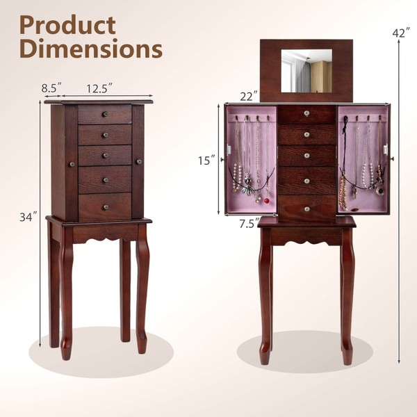 Standing Jewelry Organizer Armoire  product image