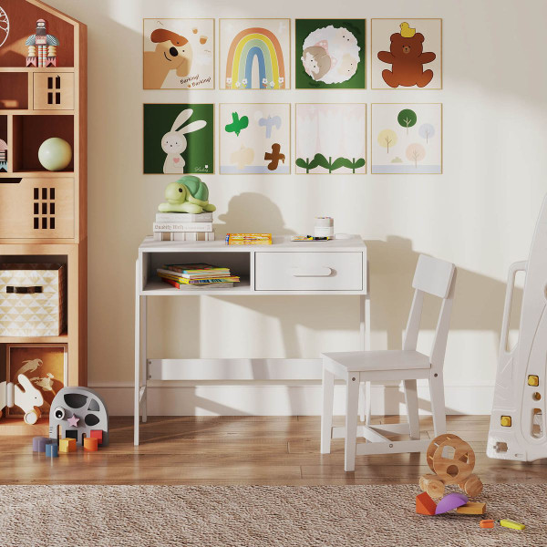 Kids Desk and Chair Set with Storage Drawer product image