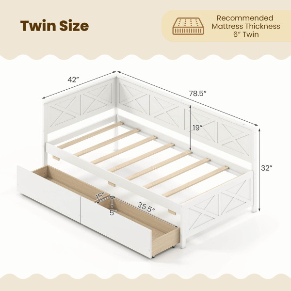 Twin Size Daybed with 2 Storage Drawers  product image