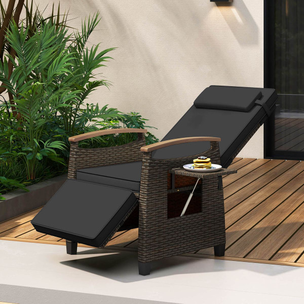 Adjustable Wicker Patio Recliner Chair product image