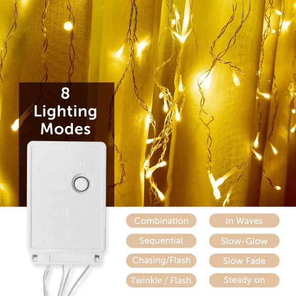 SonicGrace 10-foot Super Bright Icicle LED Lights product image