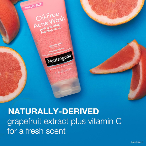 Neutrogena Oil Free Pink Grapefruit Acne Face Wash (3-Pack) product image