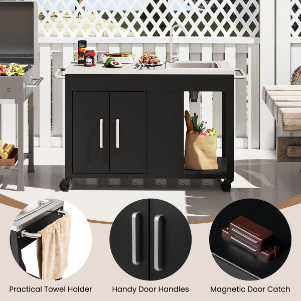 56" Outdoor Grill Table with Sink product image