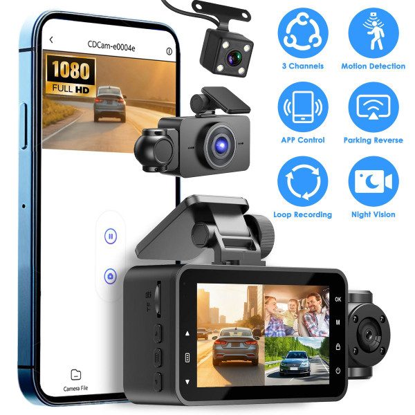 iMounTEK 1080P 3-Channel Dash Cam product image