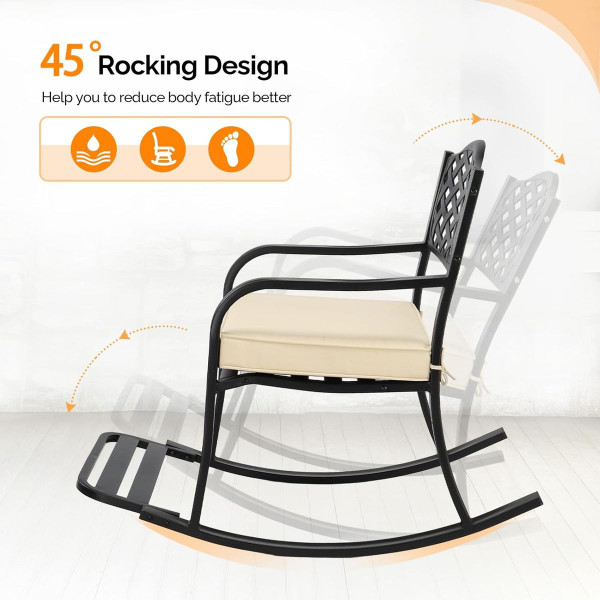 Cushioned Outdoor Metal Rocking Chair  product image