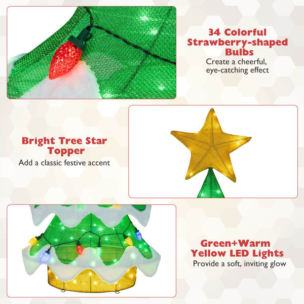 4.3-foot Lighted Christmas Tree with Colorful Bulbs product image