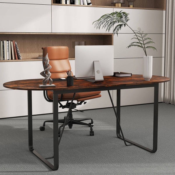 71" Oval Home Office Table with Cable Management product image