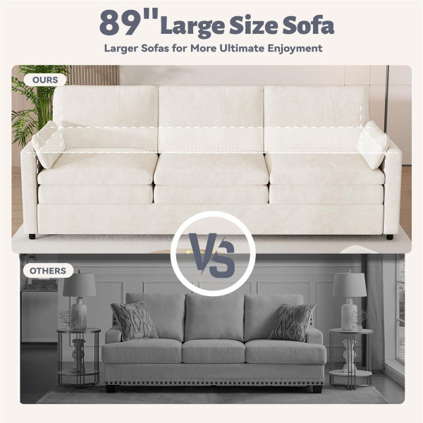 3-Seater Sofa Bed with Ultra- Soft Fabric Upholstery product image