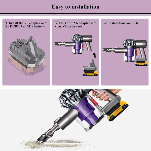 Battery Adapter Replacement for Dyson and Dewalt product image