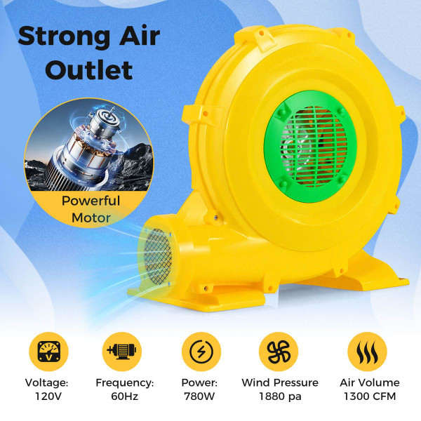 780W Air Blower 1 HP Air Pump Fan with Handle and Stakes product image