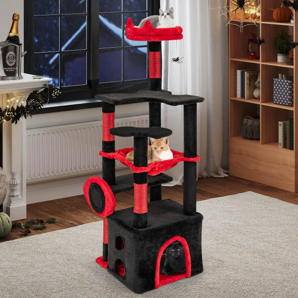52" Gothic Cat Tree with Plush Perch and Hammock product image