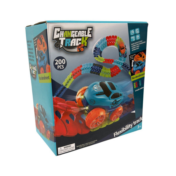 Flexible Changeable Race Track with LED Light-Up Race Cars product image