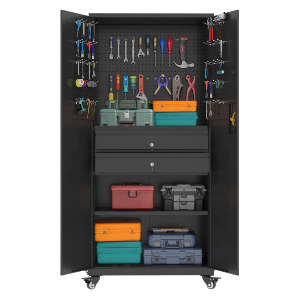 71" Metal Garage Storage Cabinet with Wheels product image