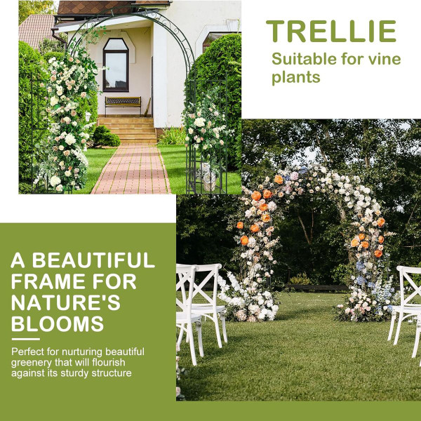 7FT Garden Arch Arbor with Plant Stand product image