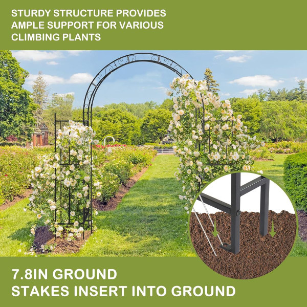 7FT Garden Arch Arbor with Plant Stand product image
