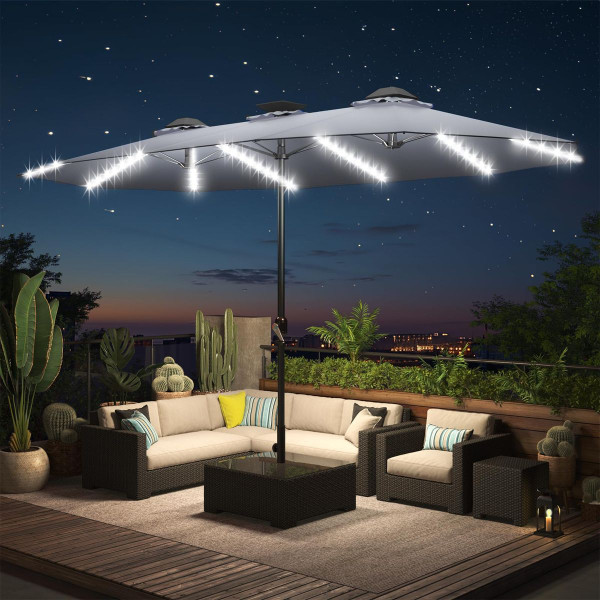 15FT Patio Umbrella with Solar Lights product image