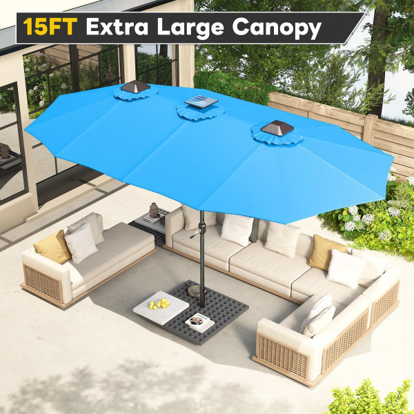 15FT Patio Umbrella with Solar Lights product image