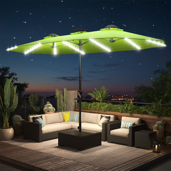 15FT Patio Umbrella with Solar Lights product image