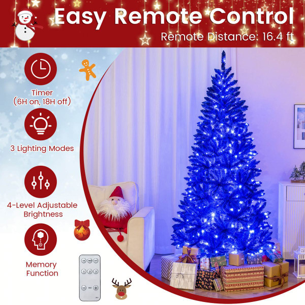 7FT Artificial Christmas Tree with Blue LED Lights product image
