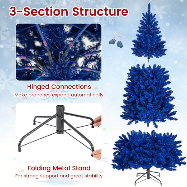 7FT Artificial Christmas Tree with Blue LED Lights product image