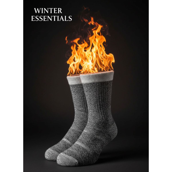 Winter Essentials Merino Wool Thermal Crew Socks (6-Pack) product image