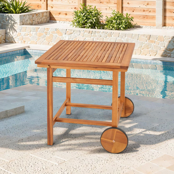 Wheeled Acacia Wood Outdoor Dining Table for 4  product image