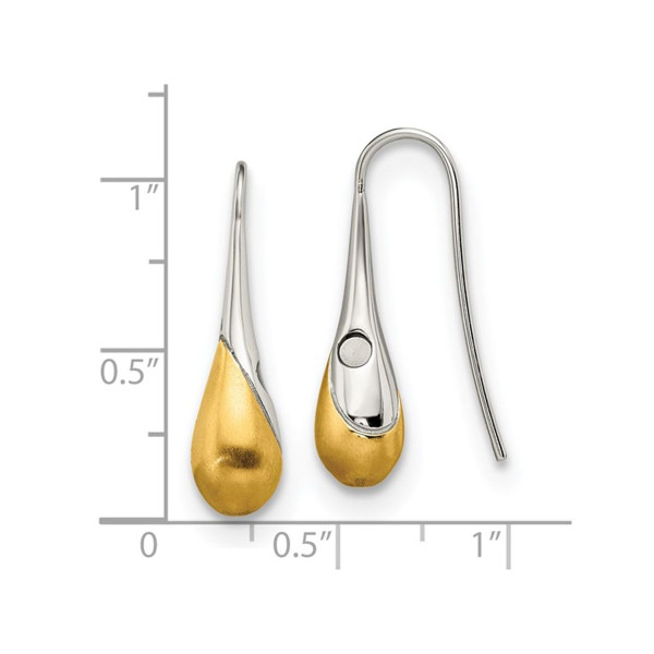 Brushed and Polished Yellow Plated Drop Earrings product image