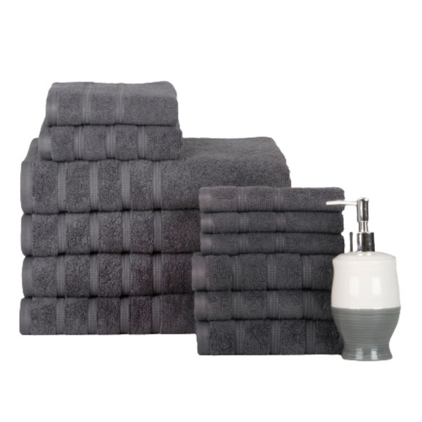 Bibb Home® 12-Piece Zero Twist Cotton Towel Set product image