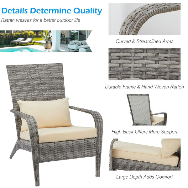 Outdoor Armchair Wicker Lounge Chairs with Cushion product image