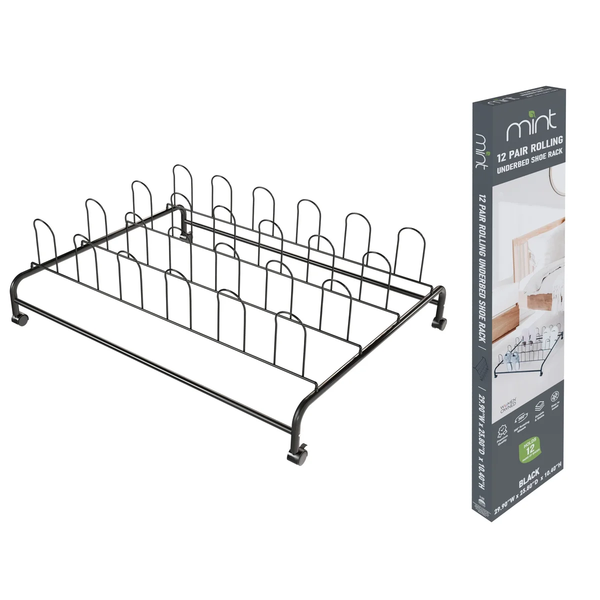 Rolling Under-Bed Shoe Rack Storage (2-Pack) product image