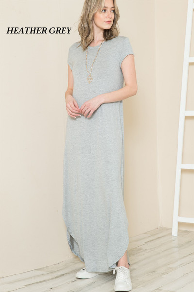 Women's Short Sleeve Side Slit Maxi Dress product image