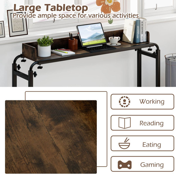 Overbed Desk with Wheels and Adjustable Height product image