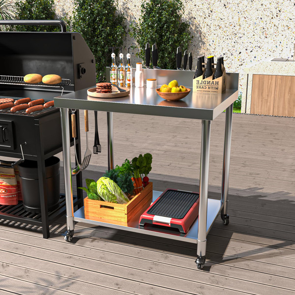 Stainless Steel Prep Table with Wheels product image