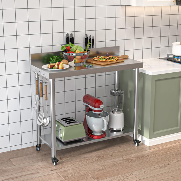 Stainless Steel Prep Table with Wheels product image