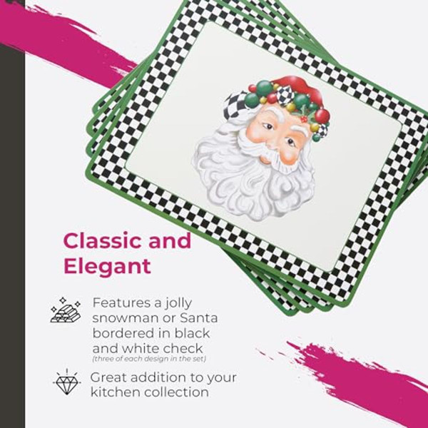 Cork-Backed Santa Placemats (Set of 4) product image
