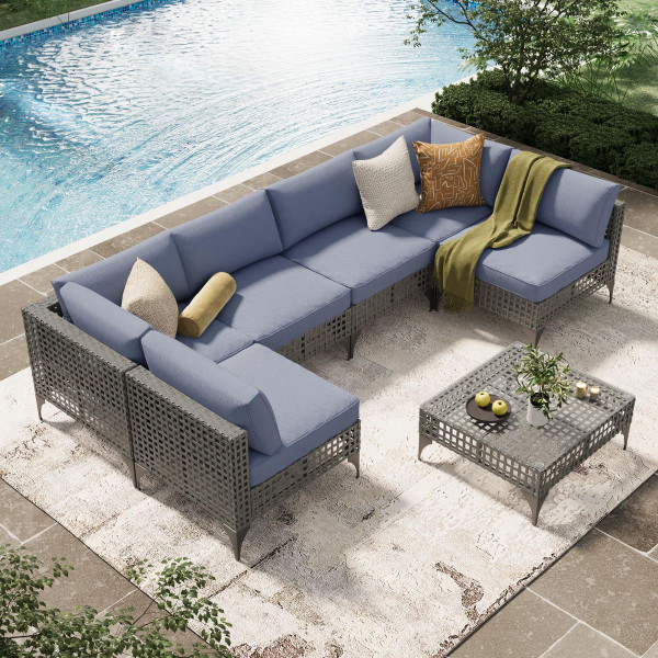 7-Piece Patio Outdoor Furniture Set with Tea Table product image