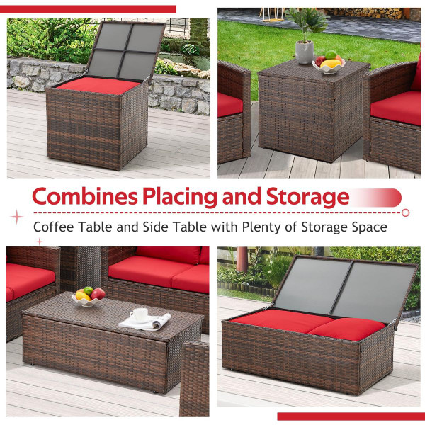 7-Piece Outdoor Patio Furniture Sets with Two Storage Boxes product image