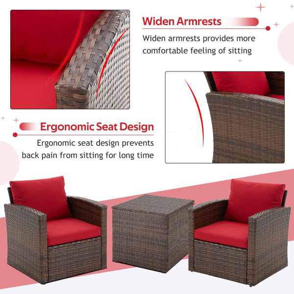 7-Piece Outdoor Patio Furniture Sets with Two Storage Boxes product image