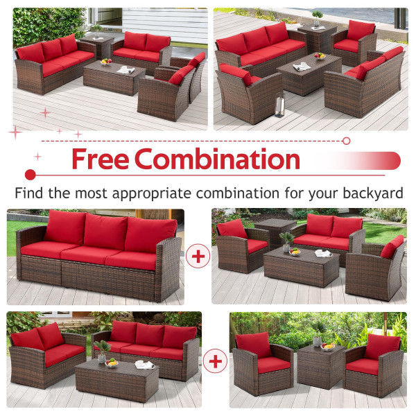 7-Piece Outdoor Patio Furniture Sets with Two Storage Boxes product image