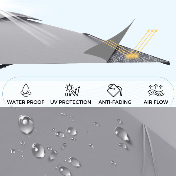 10FT Solar LED Wall Mounted Outdoor Patio Umbrella product image