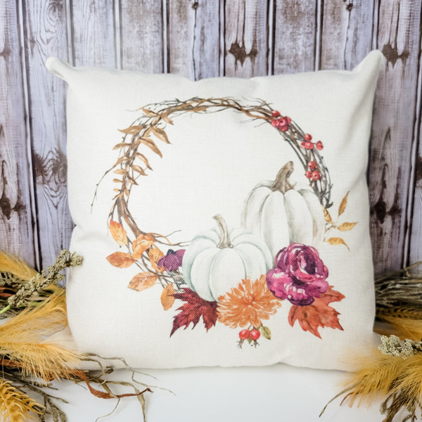 Pumpkin Wreath Pillow Cover product image