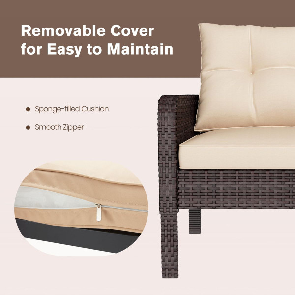 5-Piece Outdoor Patio Furniture Set with Ottoman and Table product image