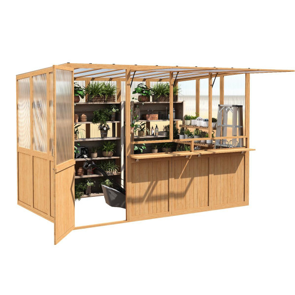 6x10 ft Heavy Duty Lean-to Walk-in Greenhouse  product image