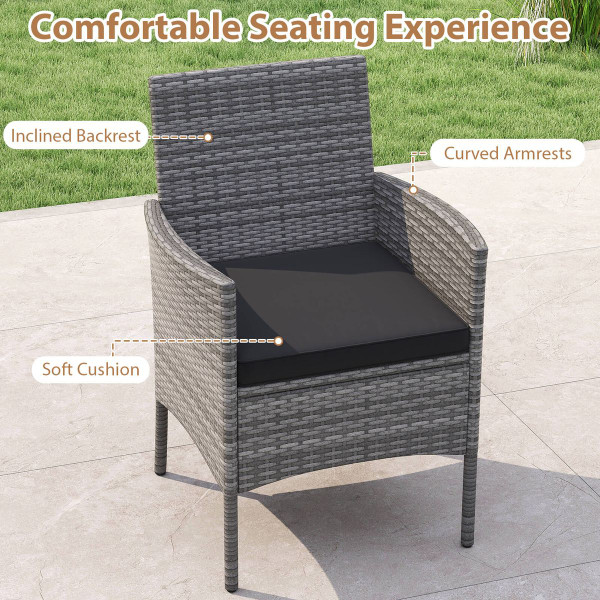 5-Piece PE Wicker Patio Dining Set with 1.97" Umbrella Hole product image