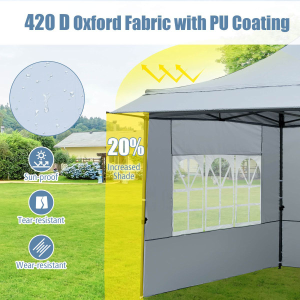 10 x 10 FT Pop up Canopy Tent with Sidewalls and Awning product image